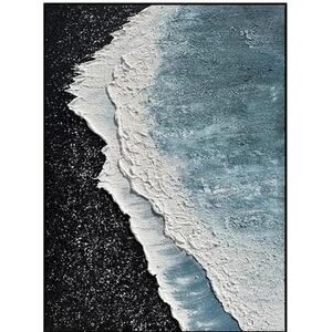 24x16 Abstract Coastal Ocean Wall Art Textured Black Frame New